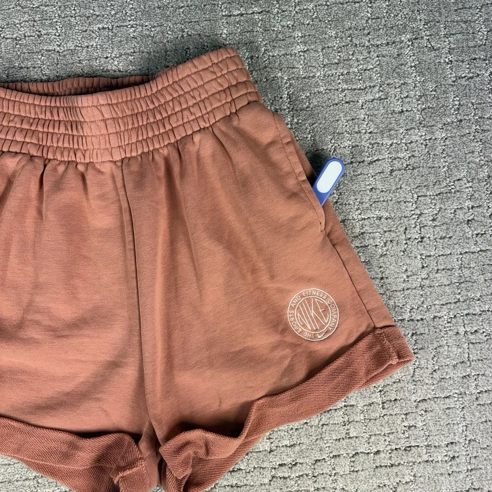 Nike Sportswear High Waist Sweat Shorts Women's Terracotta Lounge Athleisure XS